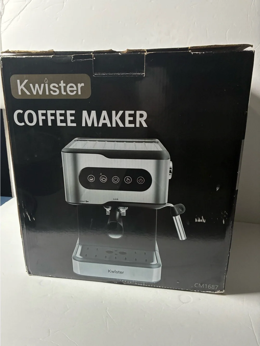 Kwister Stainless Steel Espresso Machine - Black and Silver
